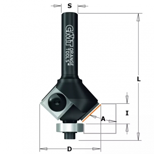 CMT cserelapkás szerszám élek leferdítéséhez, HW Z2 S=6 45°
