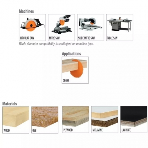 CMT precíz keresztvágó körfűrész hordozható gépekhez, D=120; B=20; Z=40