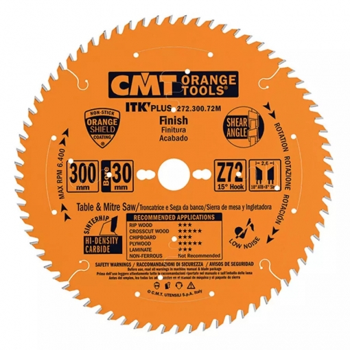 CMT ipari ITK PLUS hasító körfűrészlap HW D=210X1.8X30 Z=48 ATB+SHEAR