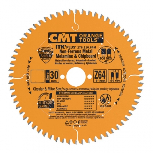 CMT Ipari ITK PLUS Kompozit és színesfém vágó fűrésztárcsa; D=305x30; Z=96