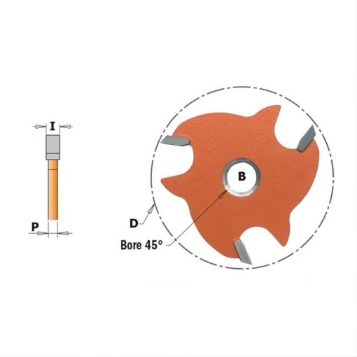 Keményfém lapkás nútmaró tárcsa B=8; I=4