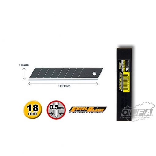 OLFA LBB-10 - 18mm-es keskenyebb élszögű edzett tördelhető penge