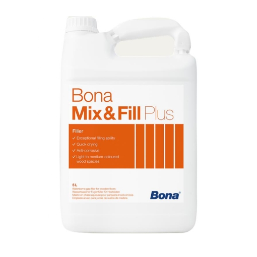 Bona Mix & Fill Plus vízbázisú parkettafugázó 1L és 5L kiszerelés.